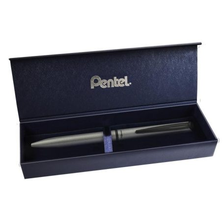 PENTEL Zseléstoll, 0,35 mm, rotációs, matt ezüst tolltest, PENTEL "EnerGel BL-2507" kék