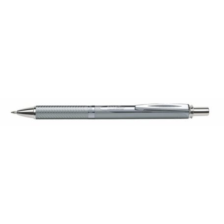 PENTEL Zseléstoll, 0,35 mm, nyomógombos, ezüst tolltest, PENTEL "EnerGel BL-407" kék