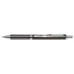   PENTEL Zseléstoll, 0,35 mm, nyomógombos, fekete tolltest, PENTEL "EnerGel BL-407" fekete, ajándék kék tollbetéttel