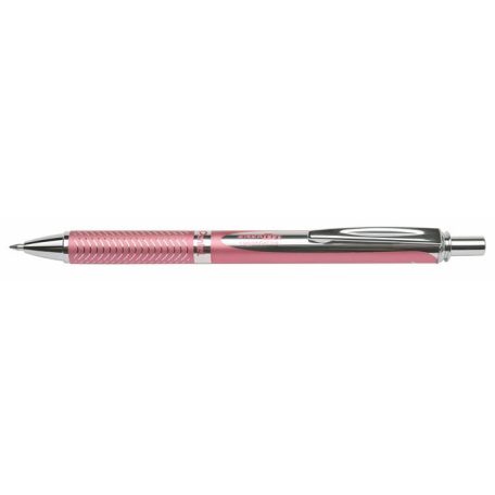 PENTEL Zseléstoll, 0,35 mm, nyomógombos, rózsaszín tolltest, PENTEL "EnerGel BL-407" kék