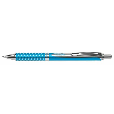 PENTEL Zseléstoll, 0,35 mm, nyomógombos, égszínkék tolltest, PENTEL "EnerGel BL-407" fekete, ajándék kék tollbetéttel