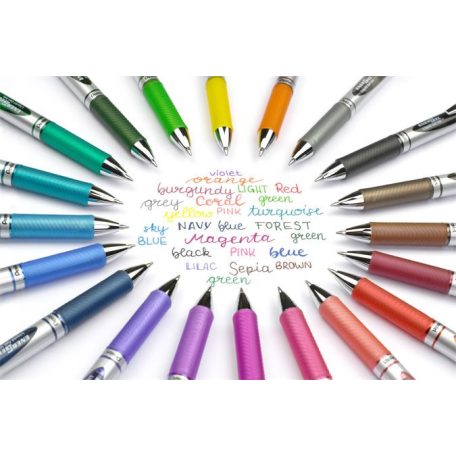 PENTEL Zseléstoll, 035 mm, nyomógombos, PENTEL "EnerGel BL77", világoskék