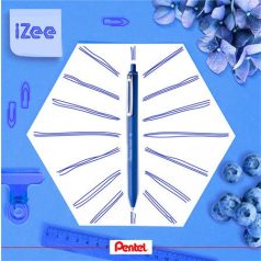   PENTEL Golyóstoll, 0,35 mm, nyomógombos, PENTEL "iZee", kék