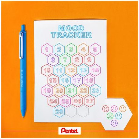 PENTEL Golyóstoll, 0,35 mm, nyomógombos, PENTEL "iZee", kék