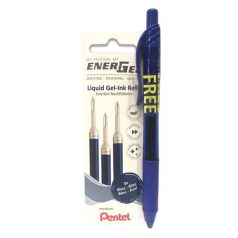   PENTEL Zseléstollbetét csomag, 0,35 mm, PENTEL"EnerGel LR7", ajándék zseléstollal, kék