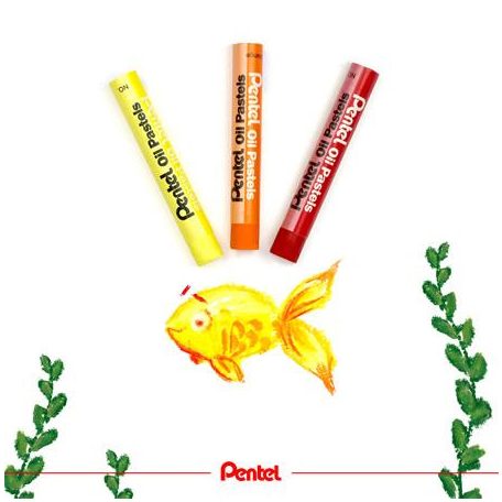 PENTEL Olajpasztell kréta, PENTEL, "Arts", 12 különböző fluoreszkáló és metál szín
