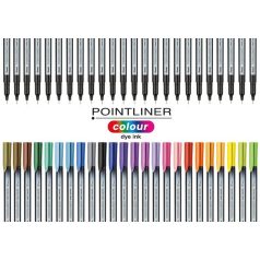   PENTEL Tűfilc készlet, 0,4 mm, PENTEL "Pointliner", 24 különböző szín