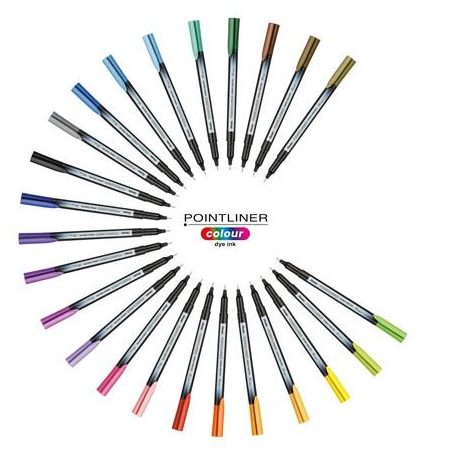 PENTEL Tűfilc készlet, 0,4 mm, PENTEL "Pointliner", 24 különböző szín