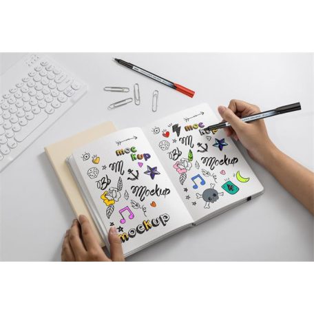 PENTEL Tűfilc készlet, 0,4 mm, PENTEL "Pointliner", 24 különböző szín