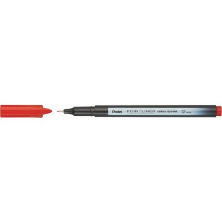 PENTEL Tűfilc, 0,4 mm, PENTEL "Pointliner", piros