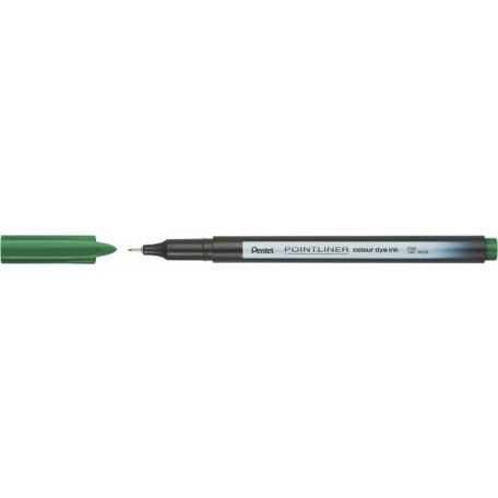 PENTEL Tűfilc, 0,4 mm, PENTEL "Pointliner", fenyőzöld