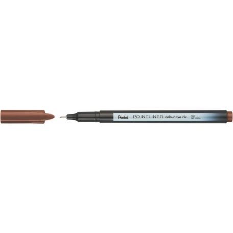 PENTEL Tűfilc, 0,4 mm, PENTEL "Pointliner", dióbarna