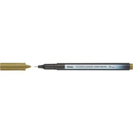 PENTEL Tűfilc, 0,4 mm, PENTEL "Pointliner", aranybarna