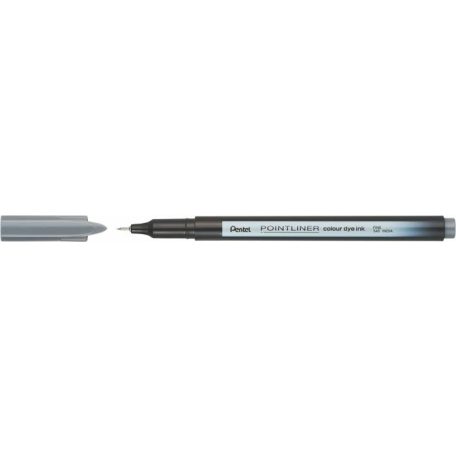 PENTEL Tűfilc, 0,4 mm, PENTEL "Pointliner", szürke