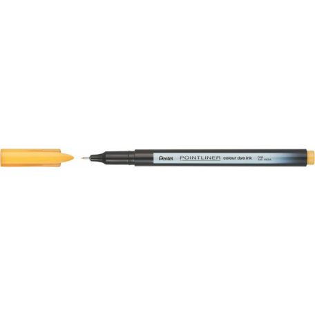 PENTEL Tűfilc, 0,4 mm, PENTEL "Pointliner", okkersárga