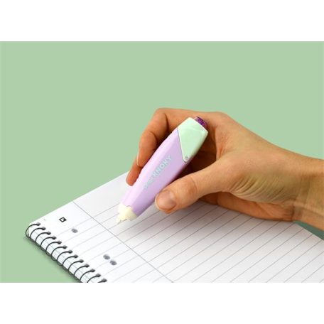 PENTEL Hibajavító roller, 5 mm x 6 m, utántölthető, PENTEL "Knoky", világoszöld-lila