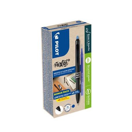 PILOT Rollertoll, 0,35 mm, törölhető, nyomógombos, PILOT "Frixion Ball Plus", kék + betét
