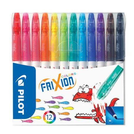 PILOT Filctoll készlet, 0,39-0,7 mm, törölhető, PILOT "Frixion Colors", 12 különböző szín