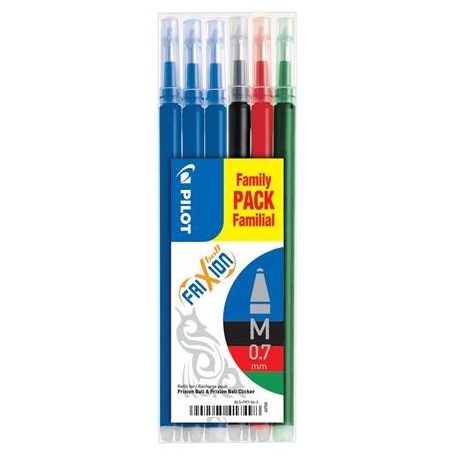 PILOT Rollertoll betét, 0,35 mm, törölhető, PILOT "Frixion Ball/Clicker", 4 vegyes szín