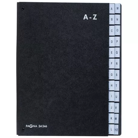 PAGNA Rendszerező mappa, asztali, karton, A4, 24 rekeszes, A-Z, PAGNA "Classic", fekete