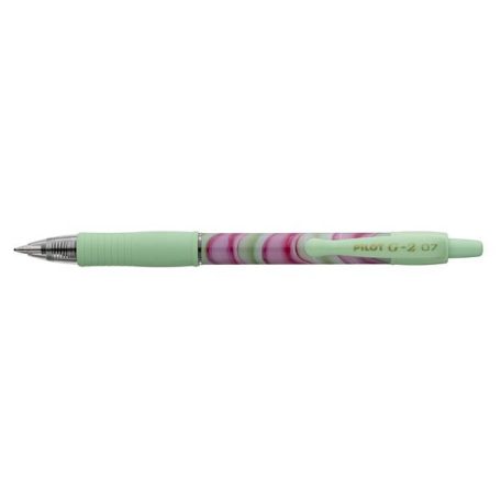 PILOT Zseléstoll, 0,32 mm, nyomógombos, zöld tolltest, PILOT "G-2 Flow", kék