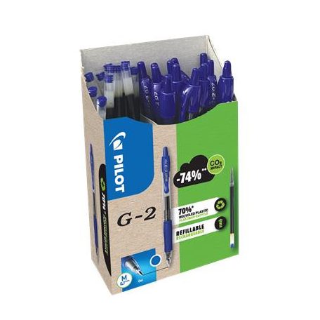 PILOT Zseléstoll, 0,32 mm, nyomógombos, PILOT "G-2, Bonus Pack", kék + betét