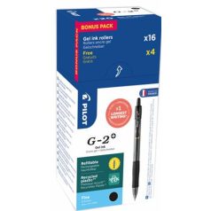   PILOT Zseléstoll, 0,25 mm, nyomógombos, PILOT "G-2", 20 db, fekete