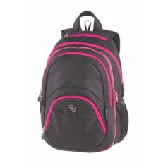   PULSE Hátizsák, 2in1, notebook tartóval és audió csatlakozóval, PULSE "Teens", pink-fekete