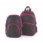 PULSE Hátizsák, 2in1, notebook tartóval és audió csatlakozóval, PULSE "Teens", pink-fekete