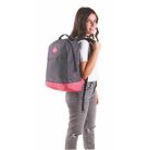 PULSE Hátizsák, notebook tartóval, PULSE "Bicolor", szürke-pink