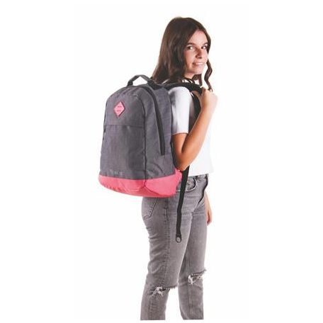 PULSE Hátizsák, notebook tartóval, PULSE "Bicolor", szürke-pink