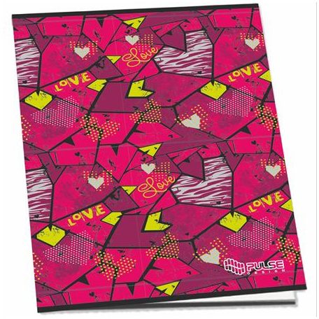 PULSE Füzet, tűzött, A4, kockás, 52 lap, PULSE "Girls"