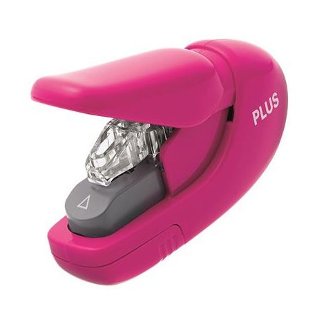 PLUS Kapocs nélküli tűzőgép, kézi, 5 lap, PLUS, rózsaszín