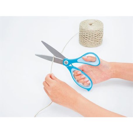 PLUS Olló, általános, 17,5 cm, PLUS "Fitcut Curve", világoskék
