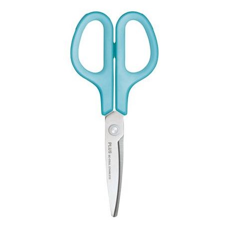 PLUS Olló, általános, balkezes, 17,5 cm, PLUS "Fitcut Curve", világoskék