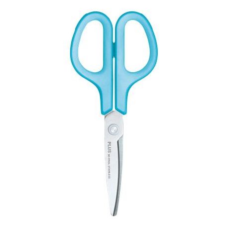 PLUS Olló, általános, balkezes, 17,5 cm, PLUS "Fitcut Curve", világoskék