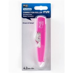   PLUS Hibajavító roller, 4,2mm x 6m, PLUS "MR", pink