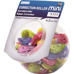   PLUS Hibajavító roller display, mini, 5 mm x 6 m, PLUS, vegyes színek