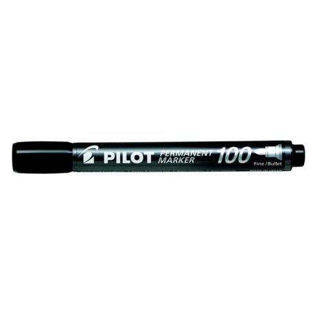 PILOT Alkoholos marker, 1 mm, kúpos, PILOT "Permanent Marker 100", fekete