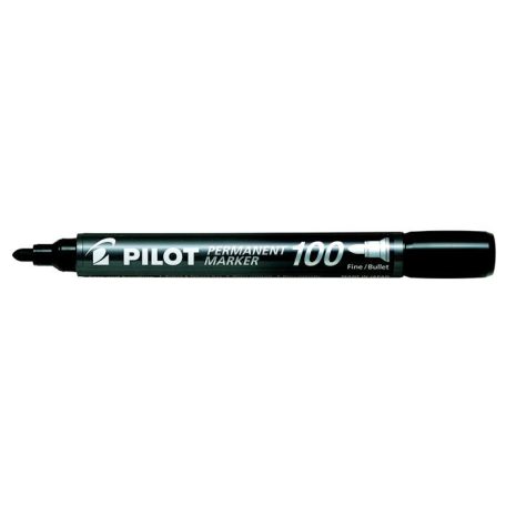 PILOT Alkoholos marker, 1 mm, kúpos, PILOT "Permanent Marker 100", fekete