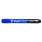 PILOT Alkoholos marker, 1 mm, kúpos, PILOT "Permanent Marker 100", kék