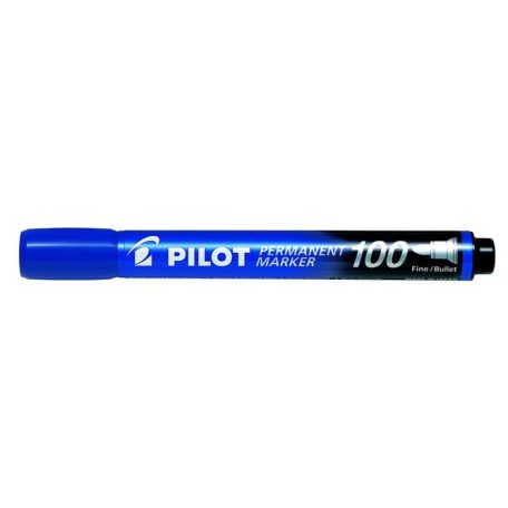 PILOT Alkoholos marker, 1 mm, kúpos, PILOT "Permanent Marker 100", kék