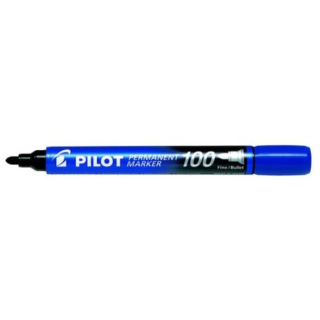PILOT Alkoholos marker, 1 mm, kúpos, PILOT "Permanent Marker 100", kék