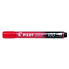 PILOT Alkoholos marker, 1 mm, kúpos, PILOT "Permanent Marker 100", piros