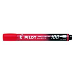   PILOT Alkoholos marker, 1 mm, kúpos, PILOT "Permanent Marker 100", piros
