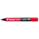 PILOT Alkoholos marker, 1 mm, kúpos, PILOT "Permanent Marker 100", piros