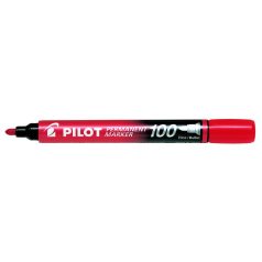   PILOT Alkoholos marker, 1 mm, kúpos, PILOT "Permanent Marker 100", piros