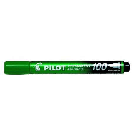 PILOT Alkoholos marker, 1 mm, kúpos, PILOT "Permanent Marker 100", zöld