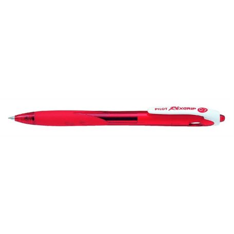 PILOT Golyóstoll, 0,22 mm, nyomógombos, PILOT "Rexgrip", piros