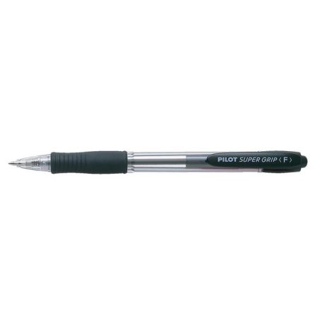PILOT Golyóstoll, 0,22 mm, nyomógombos, PILOT "Super Grip", fekete